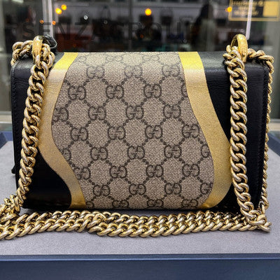 Gucci Padlock Small Black Beige Gold Chain Shoulder Bag Women's Fashion