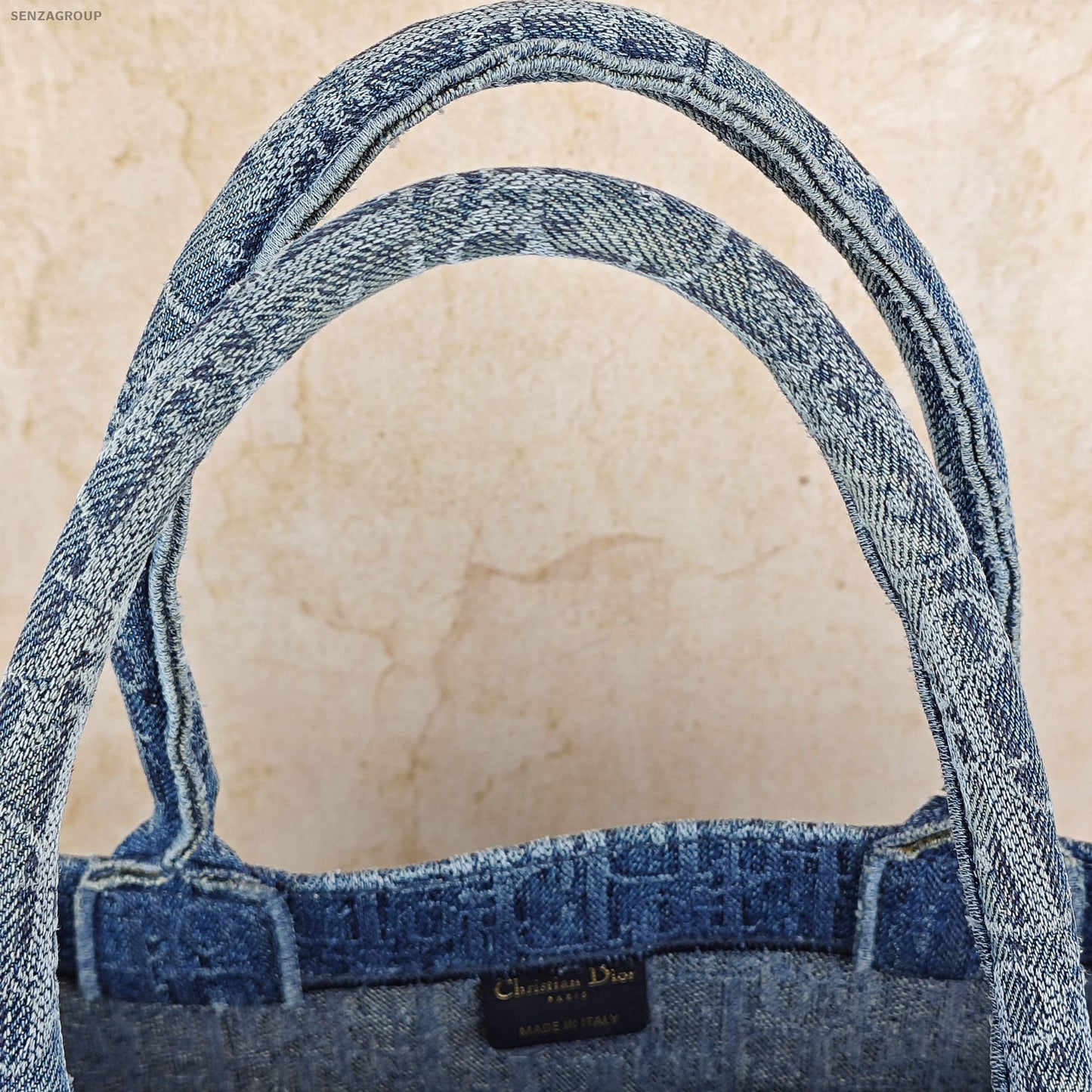 Dior Blue Oblique Denim Book Tote Bag - Classic Women's Handheld Shoulder Bag