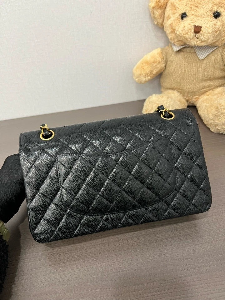CHANEL Black Leather Medium CF Shoulder Bag For Women