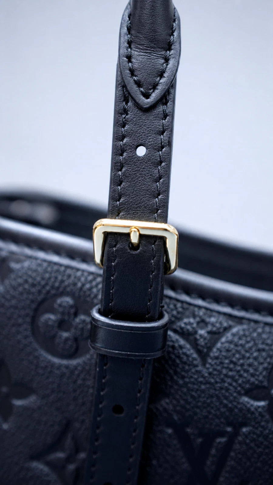 Louis Vuitton Monogram Black Empreinte Babylon Tote Handbag Excellent
