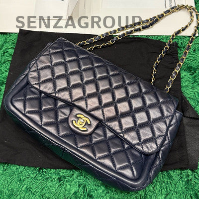 Chanel Classic Flap Navy Blue Quilted Chain Shoulder Bag