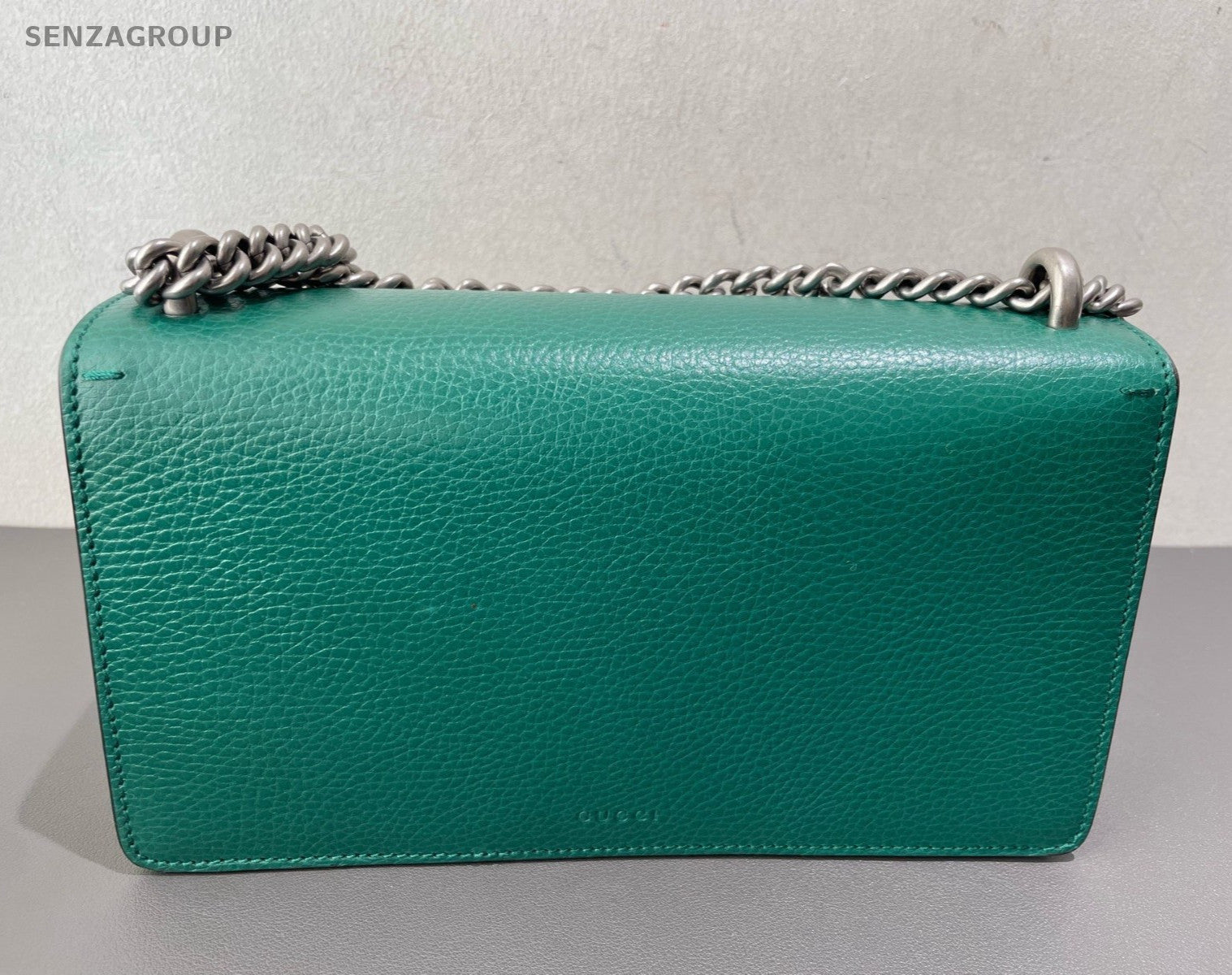 Gucci Dionysus MM Chain Shoulder Bag Crossbody Green Silver Women Classic
