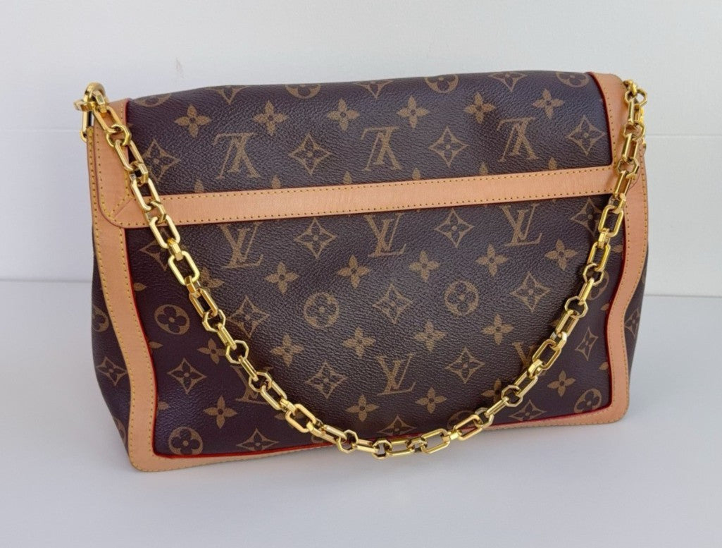 Louis Vuitton Dauphine GM Monogram Canvas Chain Shoulder bag Brown