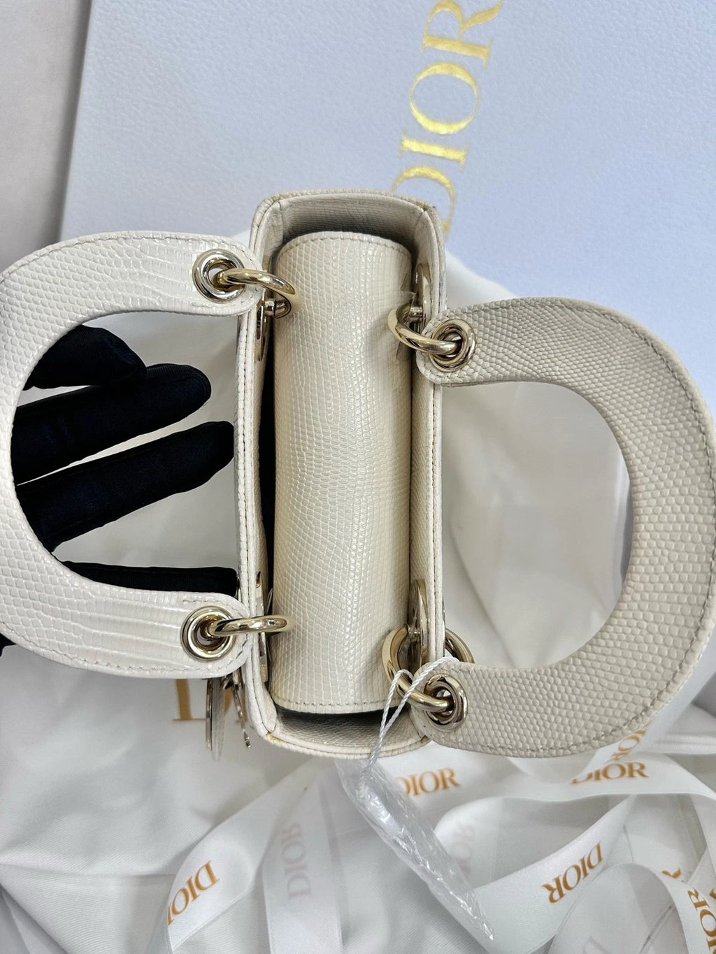 Dior Lady Dior 3-grid White Handbag Crossbody Bag For Women