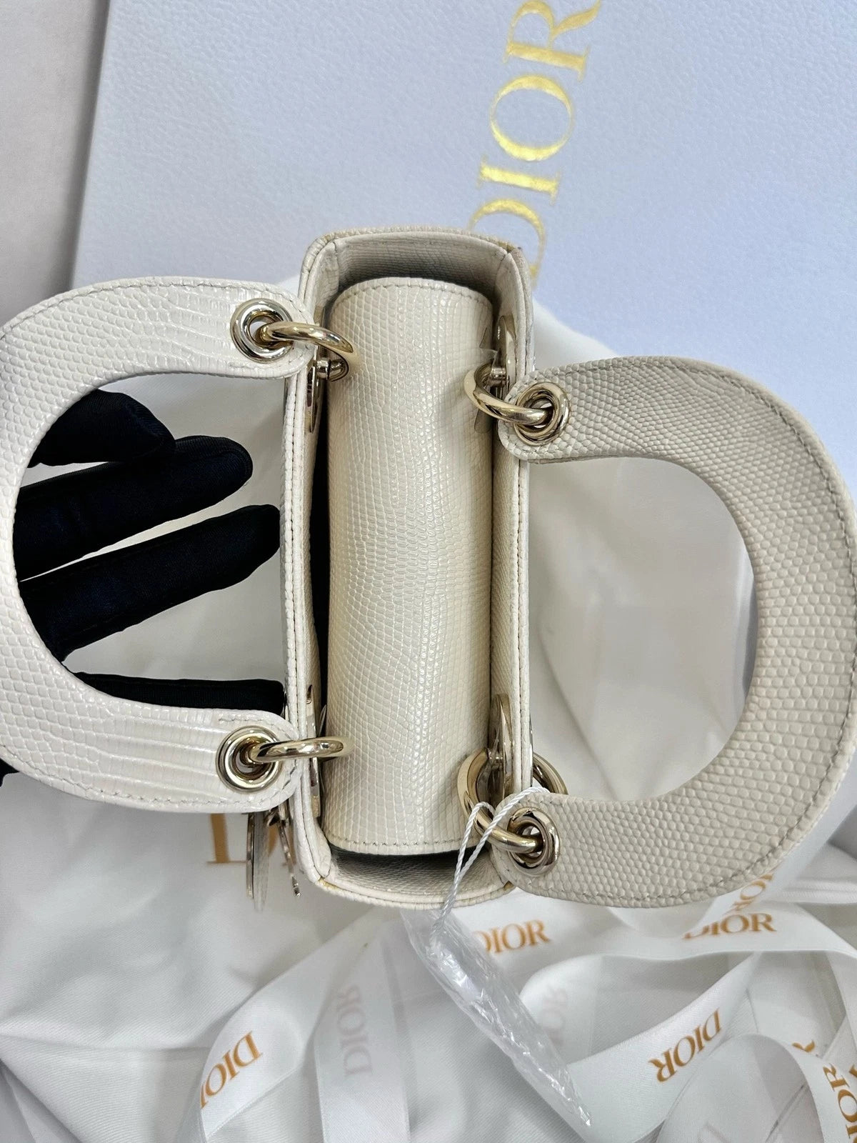 Dior Lady Dior 3-grid White Handbag Crossbody Bag For Women