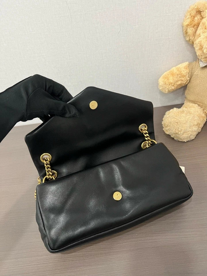 YSL Black Gold Calypso Shoulder Bag For Women