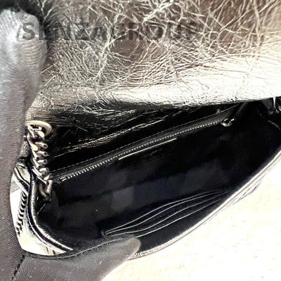 Saint Laurent YSL NIKI Mini WOC Black Silver Chain Shoulder Crossbody Bag