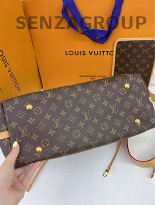 Louis Vuitton Carryall MM Brown Gold Women's Classic Shoulder Bag