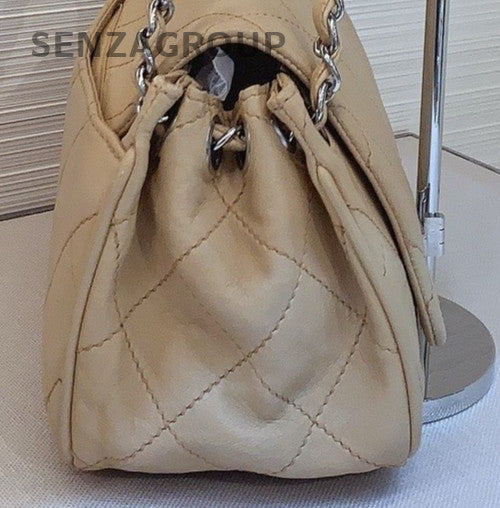 Chanel 2.55 Chain Shoulder Bag Brown Silver Used Women Classic Designer