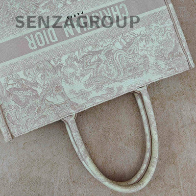 Dior Book Tote Pink Zoo Embroidery Large Tote Bag Women's Handbag