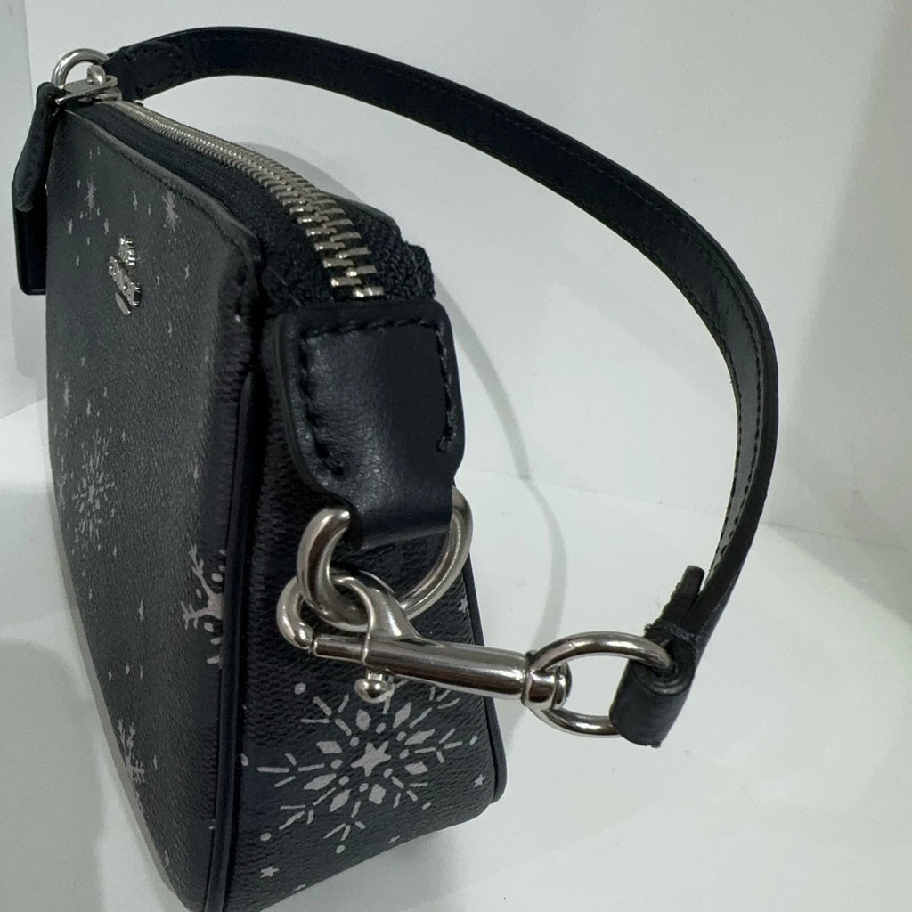 Coach Snowflake Print Leather Nolita 19 Clutch Shoulder Bag Women Navy