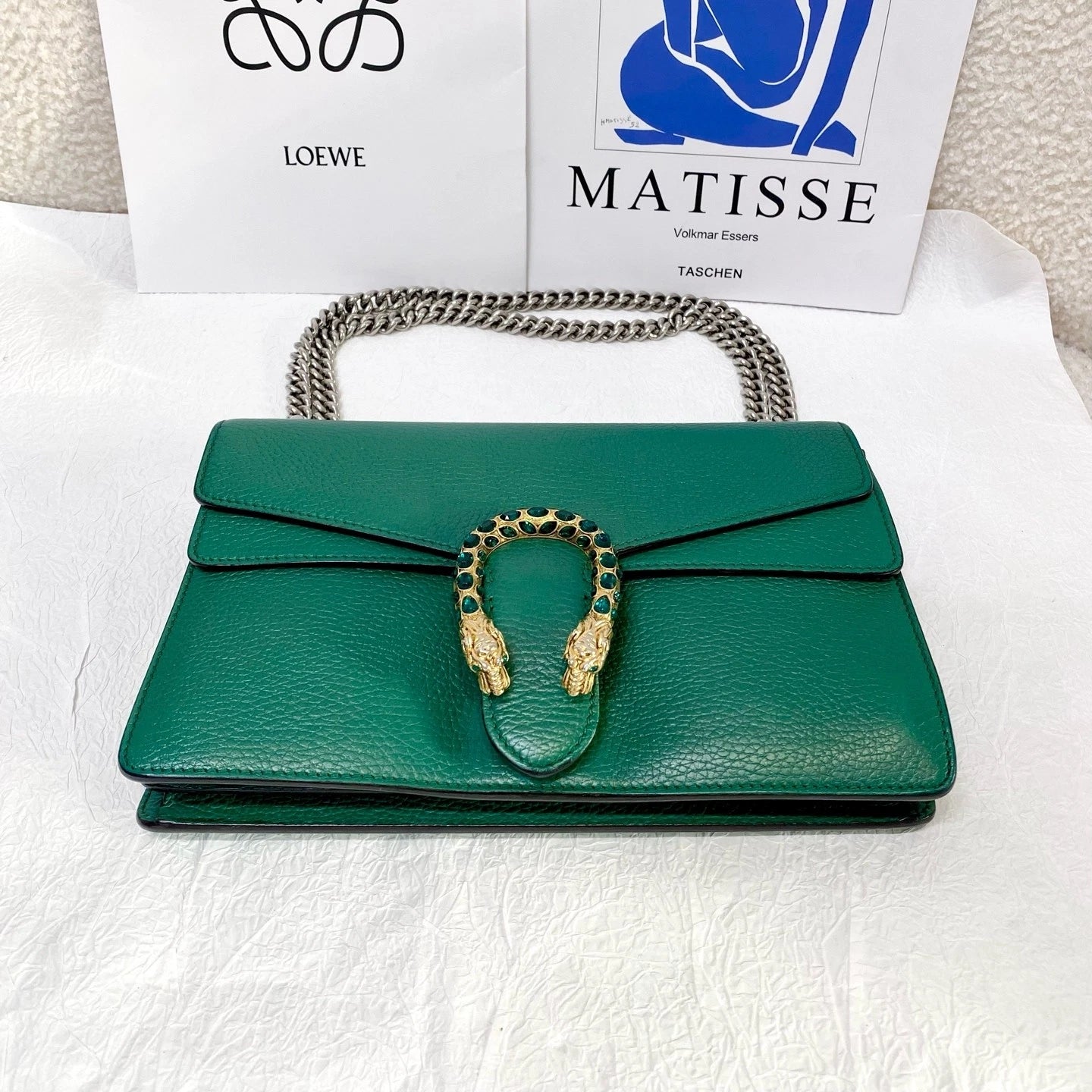 Gucci Chain Shoulder Bag Crossbody Green Women Classic