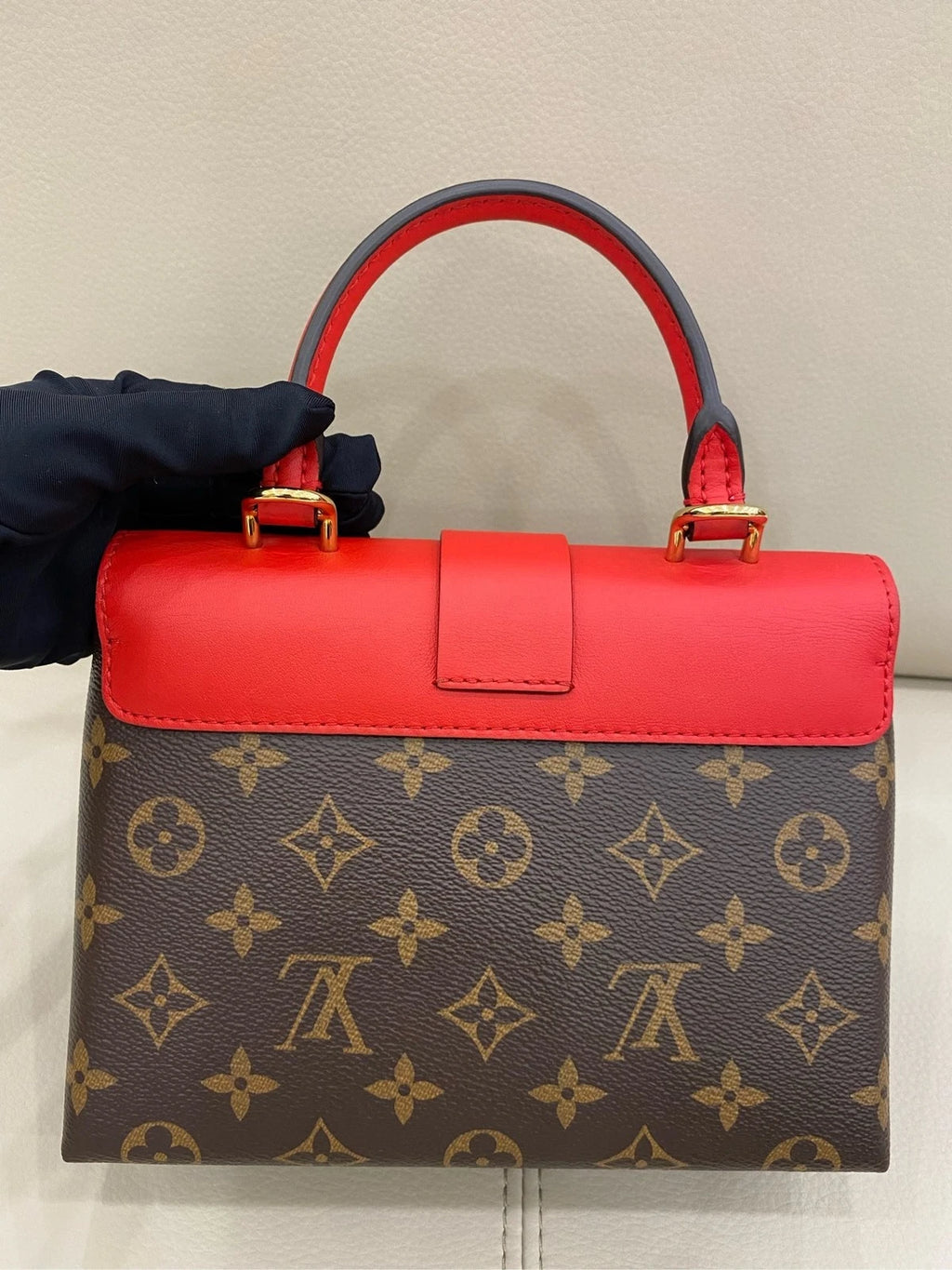 Louis Vuitton Locky BB Monogram Canvas Red Shoulder Bag For Women