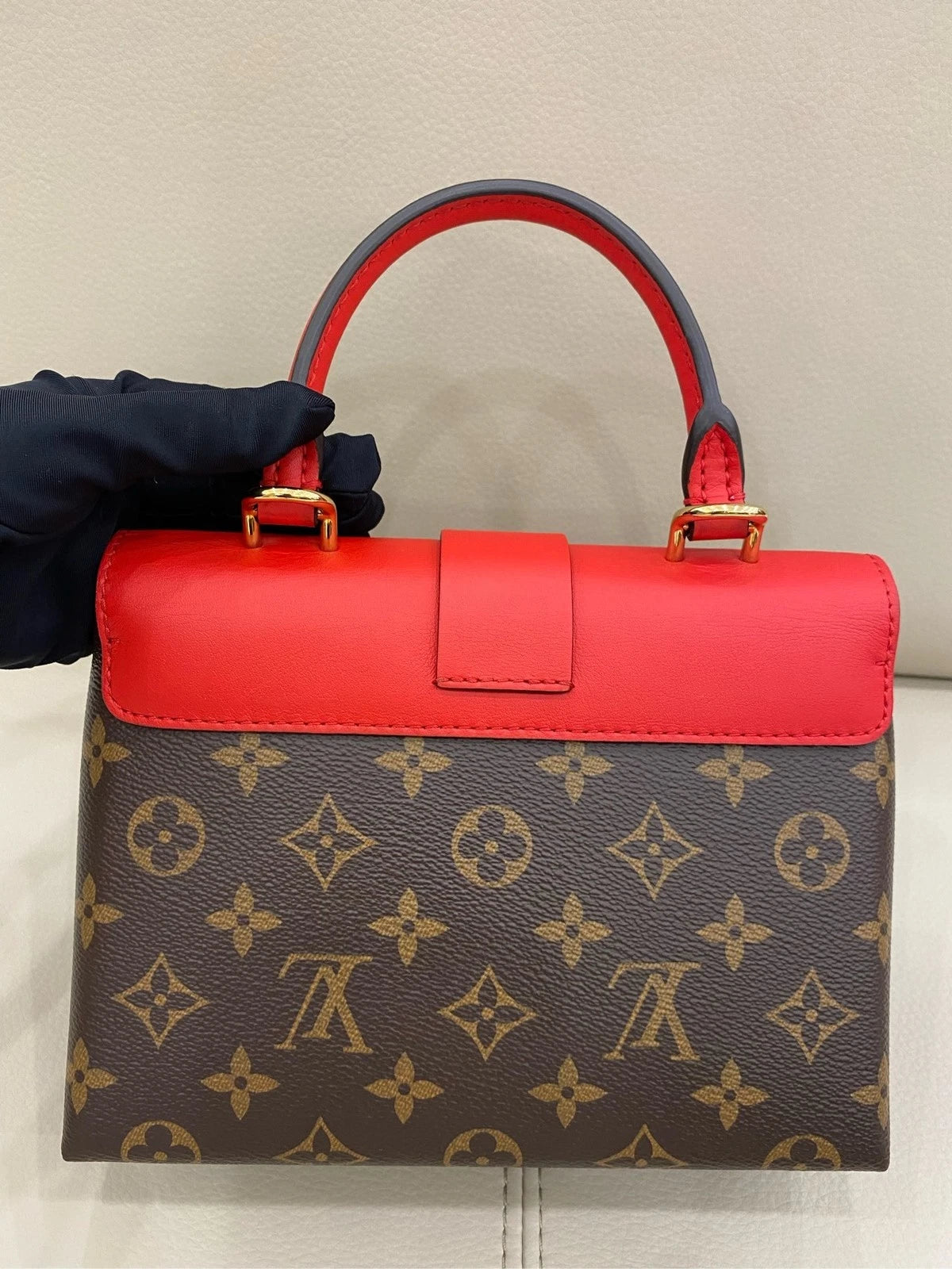 Louis Vuitton Locky BB Monogram Canvas Red Shoulder Bag For Women