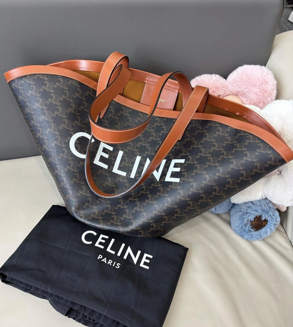 Celine Couffin Tote Shoulder Bag Black Brown Women Classic