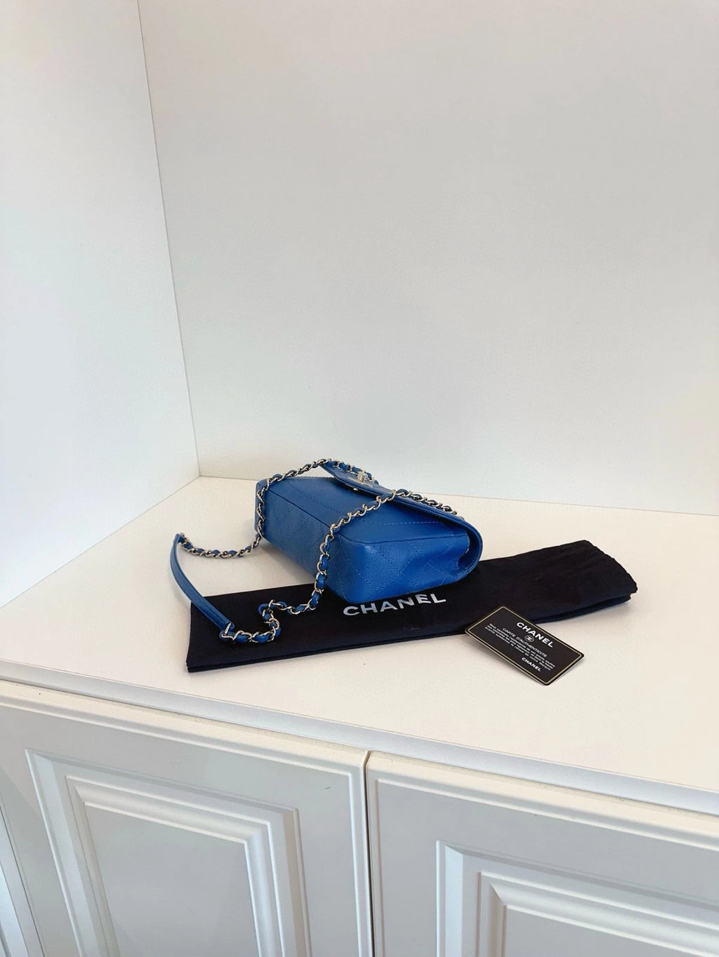 CHANEL Blue Flap Crossbody Shoulder Bag For Women