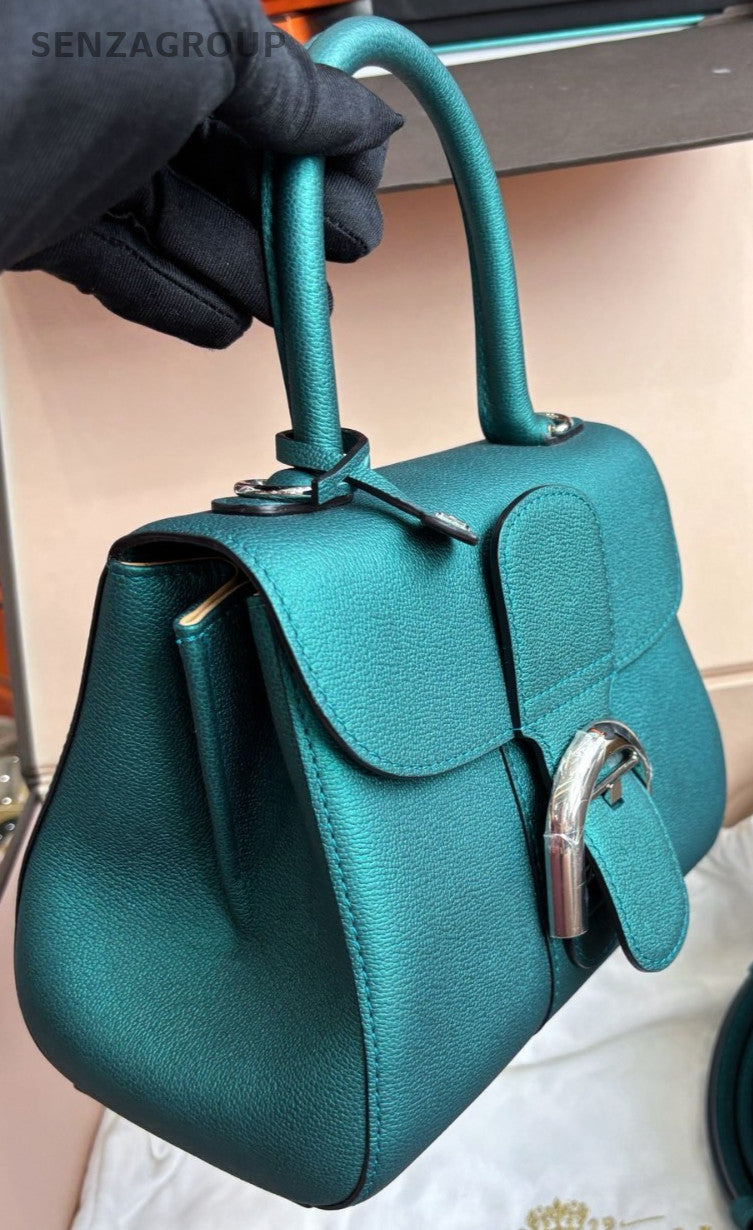 Delvaux mini Brilliant Peacock green Top Handle bag 2WAY Shoulder Women