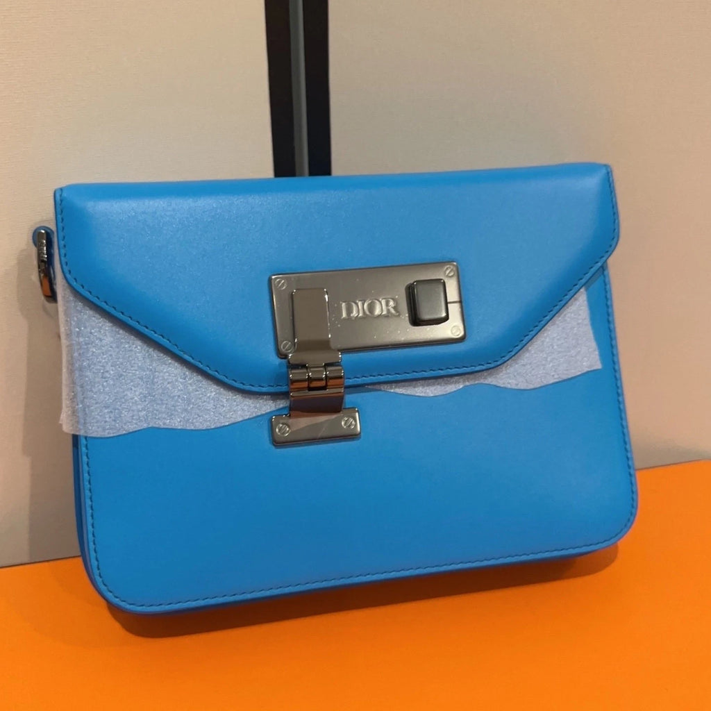 Dior Logo Calfskin Messenger Crossbody Shoulder Bag Clutch Women