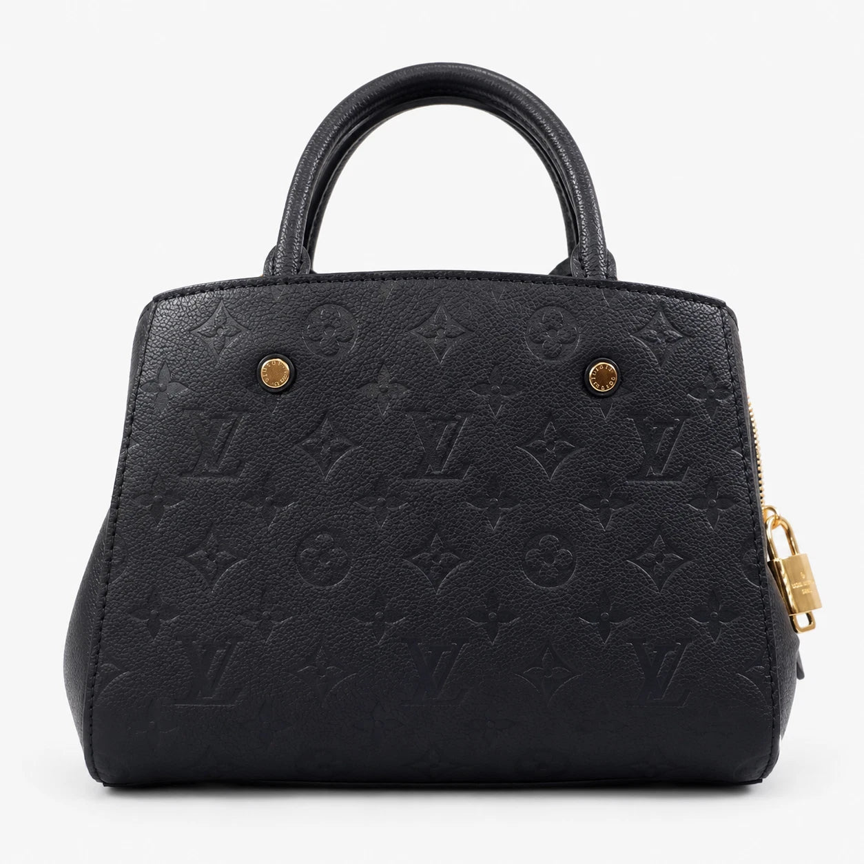 Louis Vuitton Monogram Empreinte Montaigne BB 2Way Shoulder Handbag Black GHW