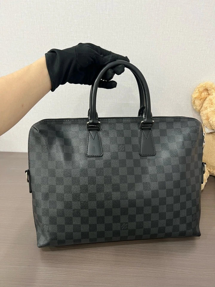 Louis Vuitton Black Damier Canvas Briefcase For Unisex
