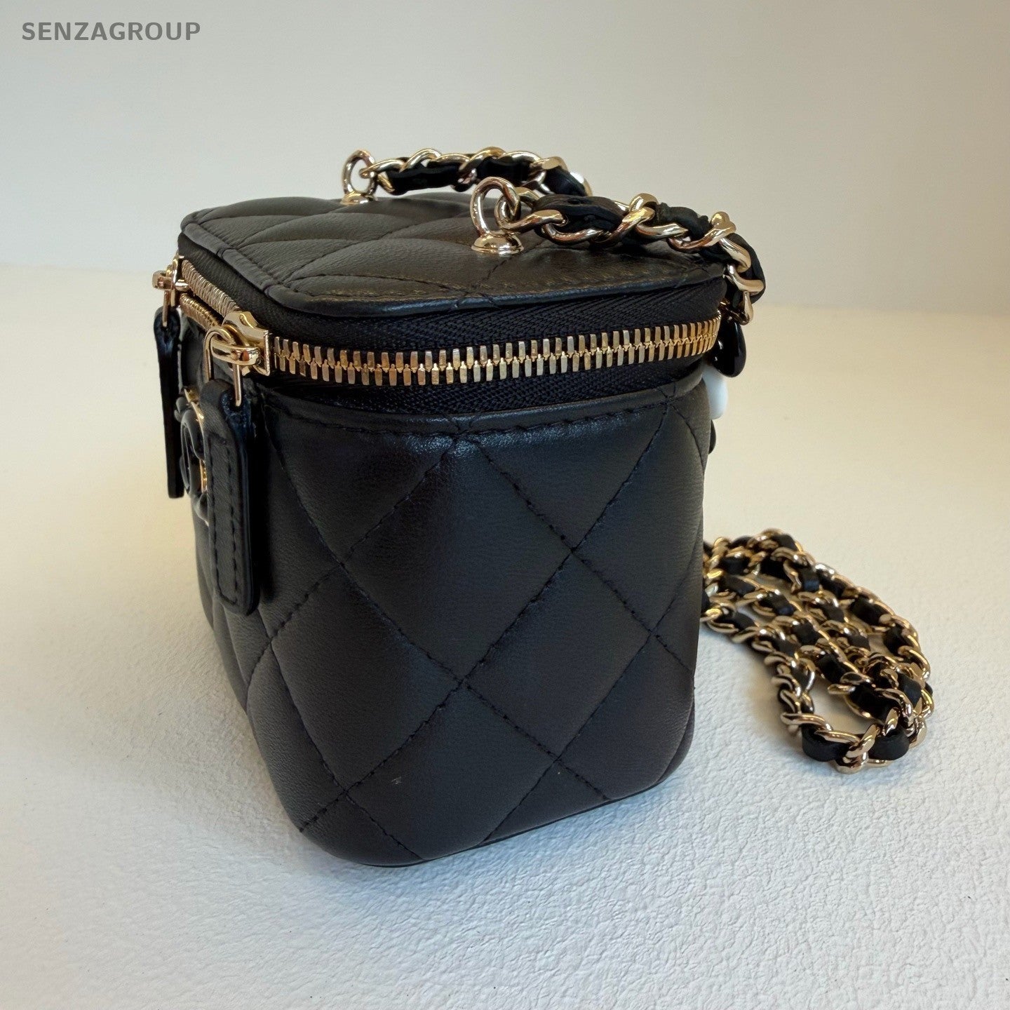 CHANEL 23P Box Love Series Chain Shoulder bag Crossboy Black Gold Women