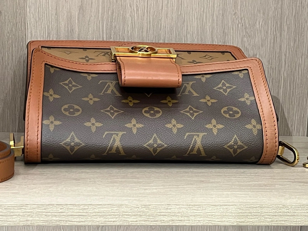 Louis Vuitton Canvas Monogram Caramel Dauphine MM Shoulder Bag Women
