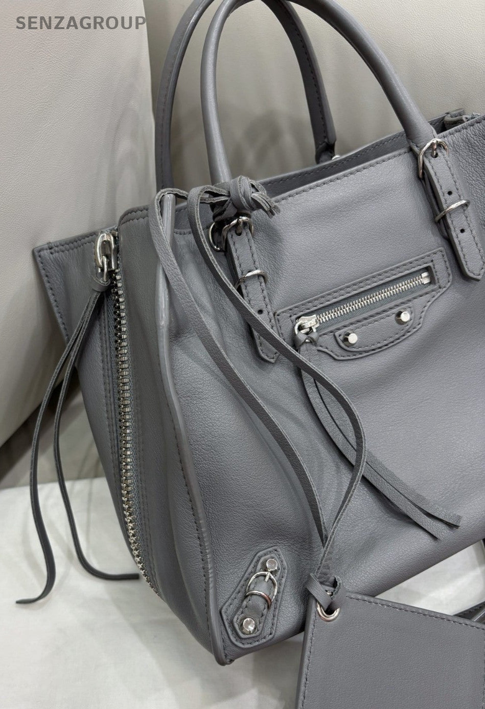 Balenciaga City Tote Top Handle Shoulder Crossbody Bag Gray Almost Brand New
