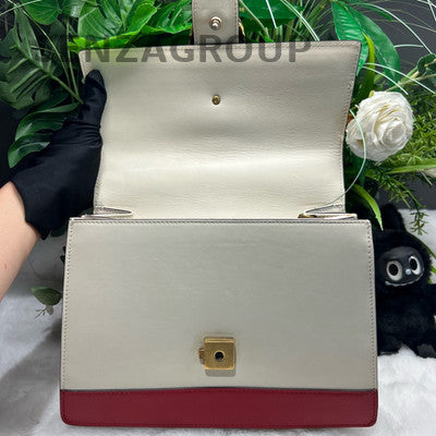 Gucci Dionysus Bamboo Shoulder Bag White Gold Hardware Women's Fashion