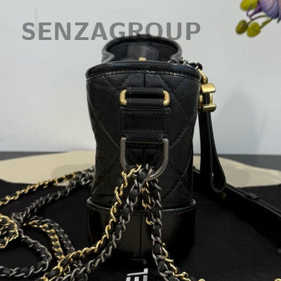 Chanel Small Black Gold Gabrielle Hobo Chain Shoulder Bag Classic Women