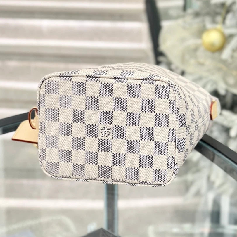 Louis Vuitton Alin BB Damier Azur Top Handle Crossbody Bag White Women S