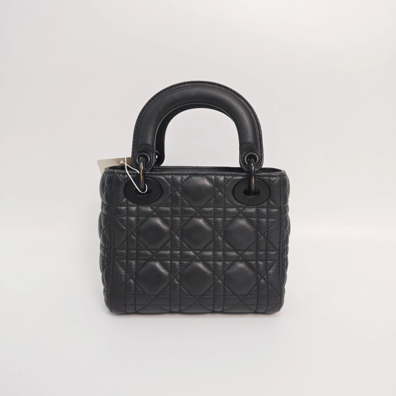 Dior Lady Dior Lambskin Black Top Handle Excellent