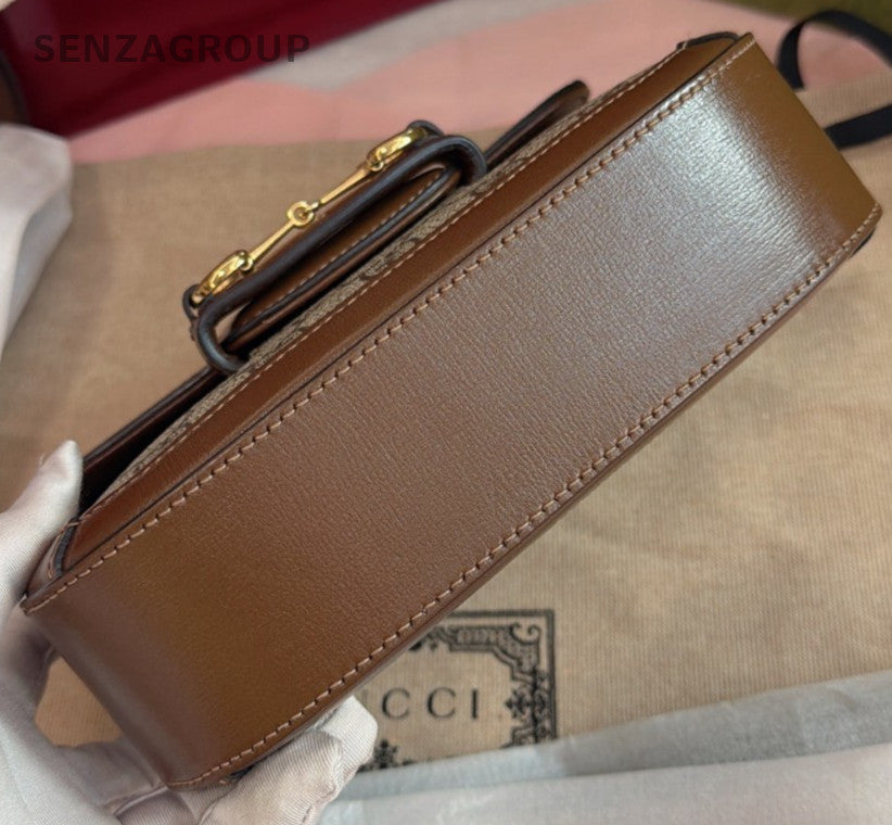 Gucci1955 PM Shoulder Bag Beige Brown Gold Women Classic Fashion