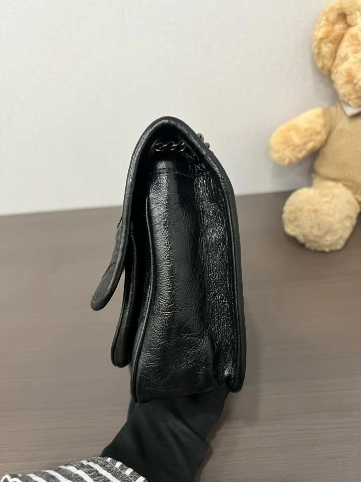 Saint Laurent Niki Black Silver Shoulder Bag Crossbody Excellent