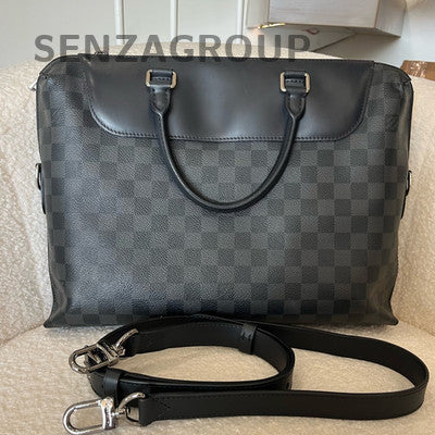 Louis Vuitton Damier Graphite Briefcase Messenger Bag Black Silver