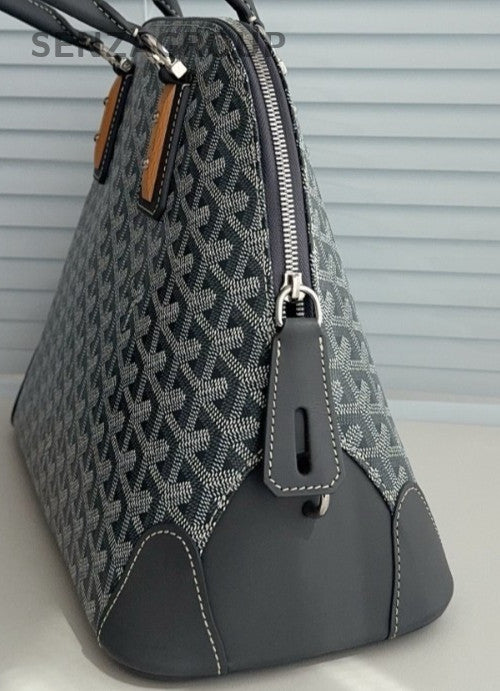 Goyard Canvas Leather Tote Bag Black Orange Silver Used Women Classic Designer