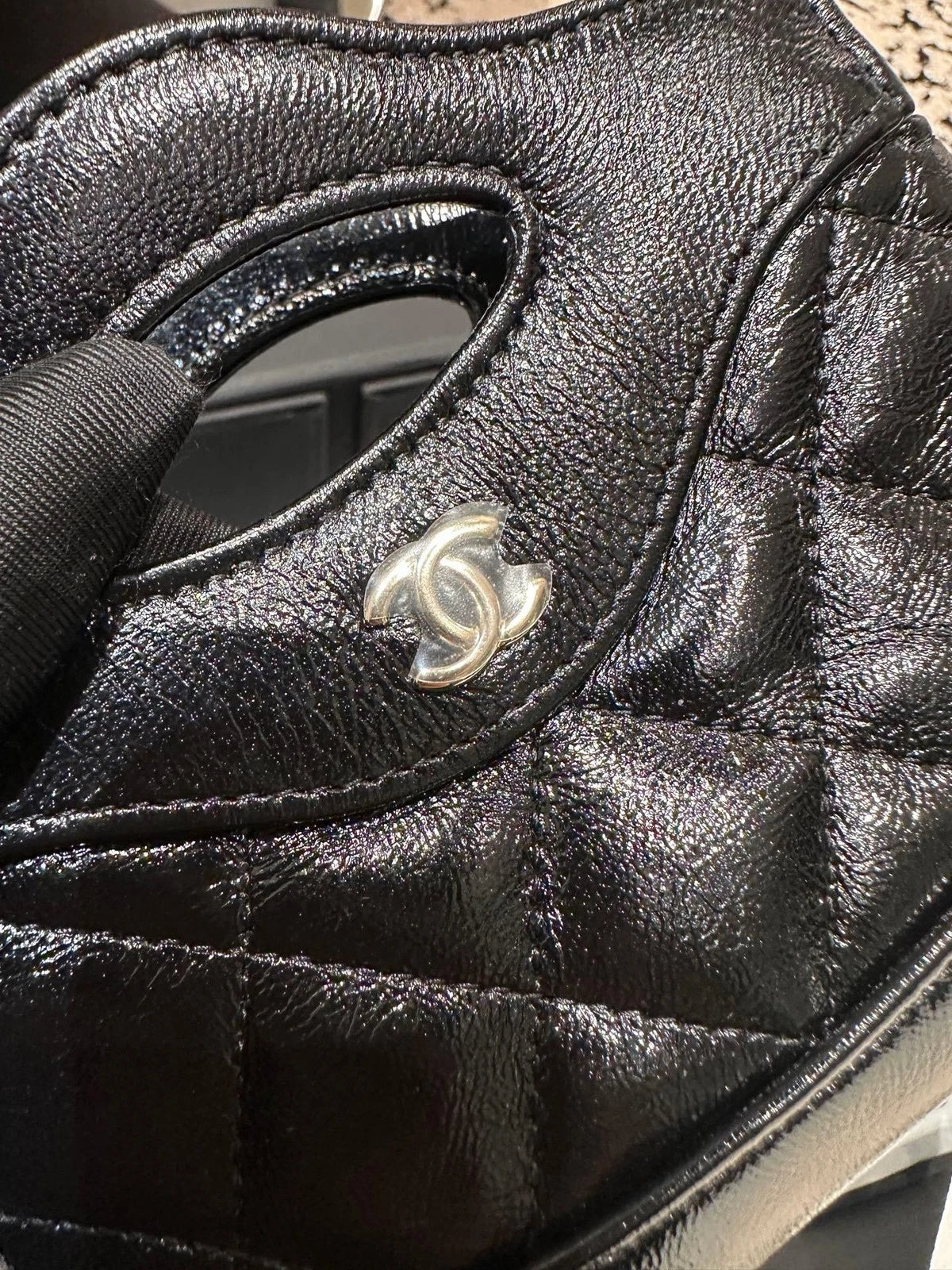 CHANEL 31Bag Nano Mini Black Gold Lambskin Tote For Women