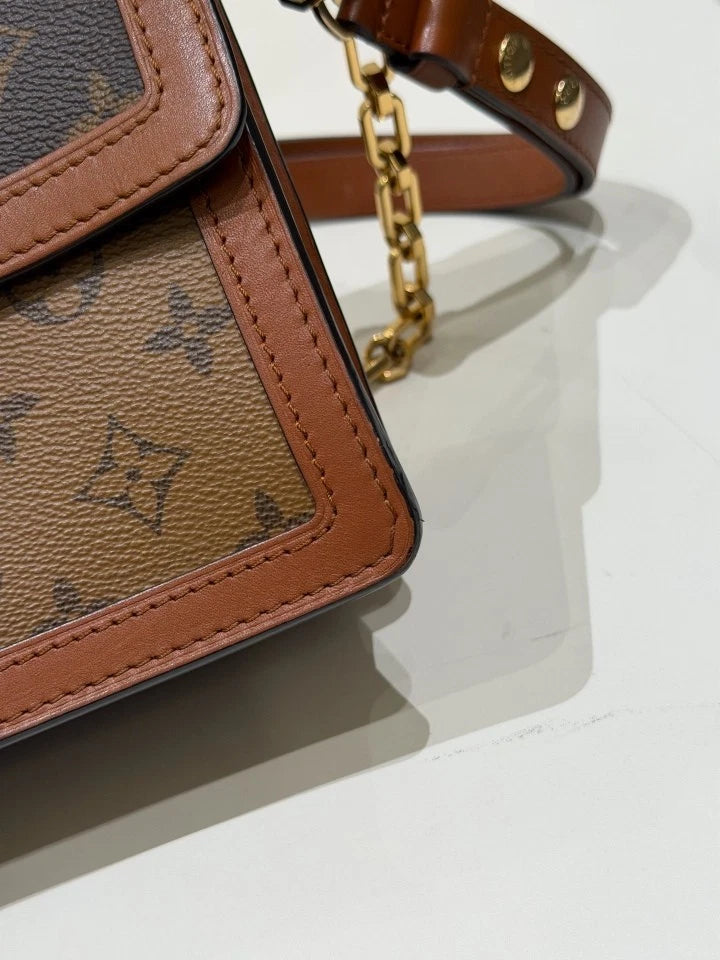 Louis Vuitton Monogram Canvas Medium Dauphine Chain Shoulder Bag Women