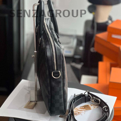 Louis Vuitton Damier Graphite Briefcase Messenger Bag Black Silver Unisex