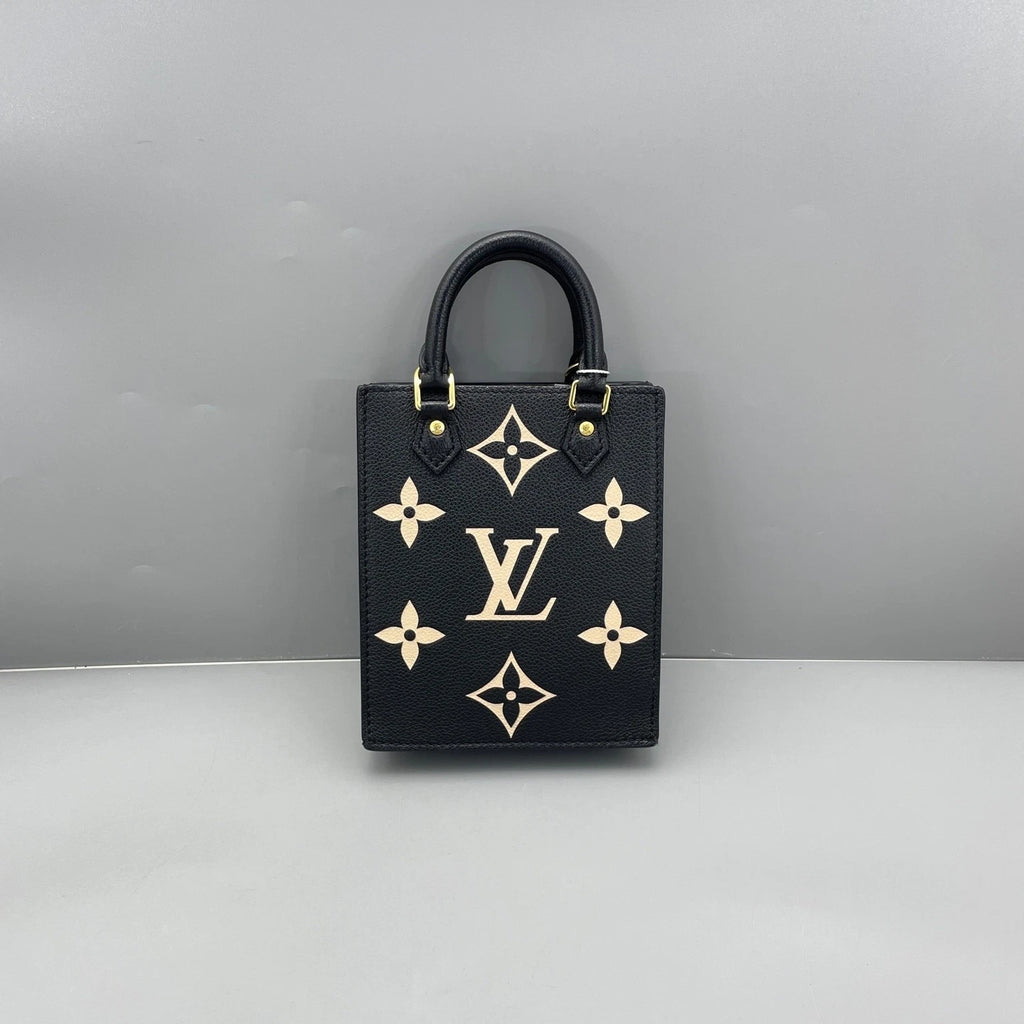 Louis Vuitton Black Leather Mini Top Handle Bag For Women