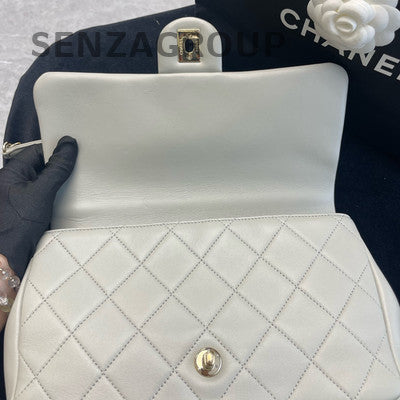 Chanel Classic Flap Mini Grey Silver Hardware Quilted Crossbody Bag