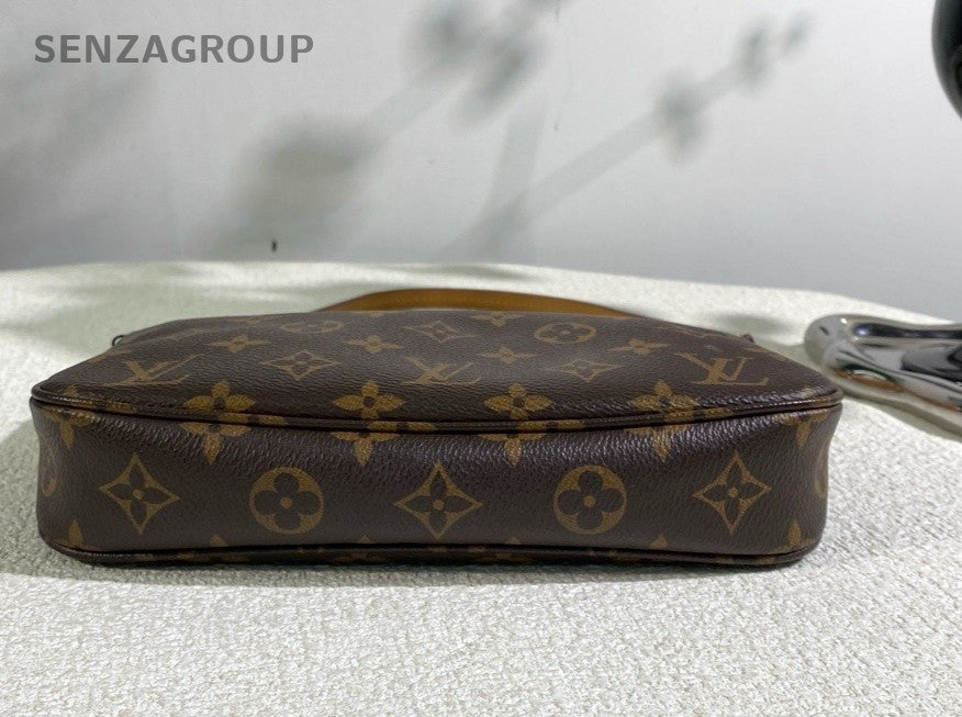 Louis Vuitton Monogram Pochette Accessories Shoulder Handbag Women Brown