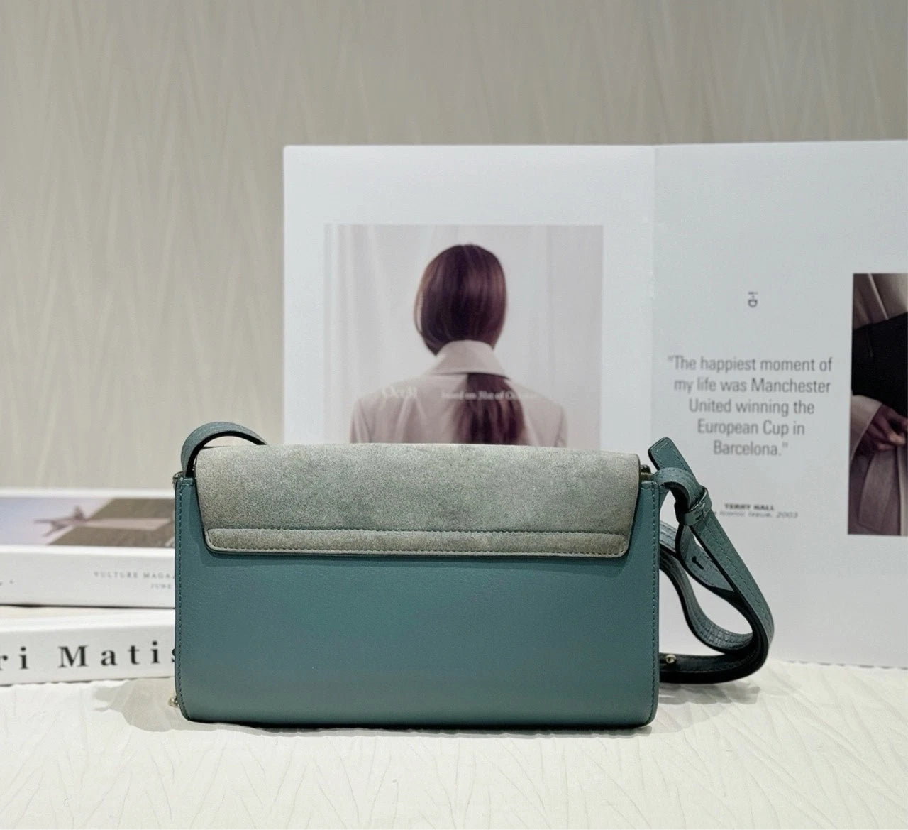 Chloe Faye Suede Green Shoulder Bag For Women
