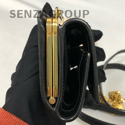 Saint Laurent Black Gold Shoulder Crossbody Bag Women's Classic Fashion