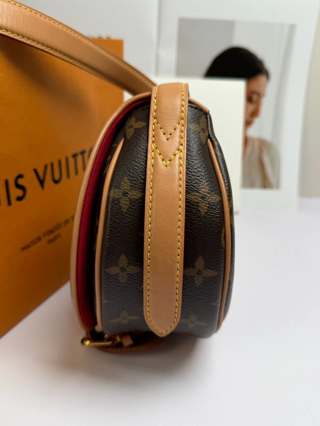 Louis Vuitton Tambourin Monogram Canvas Shoulder Bag Crossbody Women Classic