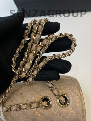 Chanel Pink Gold Hardware Quilted Calfskin Chain Shoulder Crossbody Bag