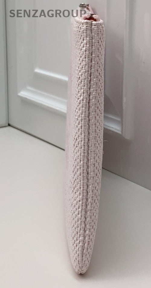 CHANEL Weave Clutch Bag Pink Cute Women