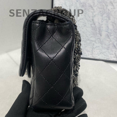 Chanel Westminster Black Silver Lambskin Chain Shoulder Bag