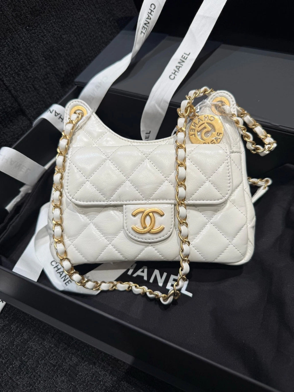 CHANEL Small Oil Wax Leather Shoulder Bag For Women