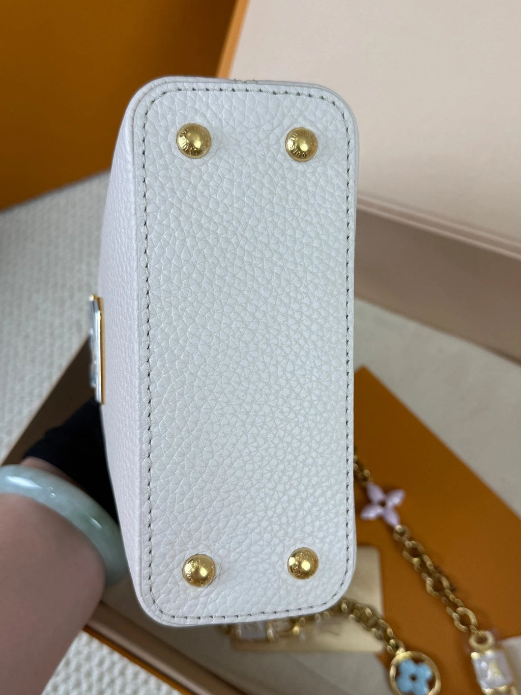Louis Vuitton Capucines Nano White Blue Leather Shoulder Bag For Women
