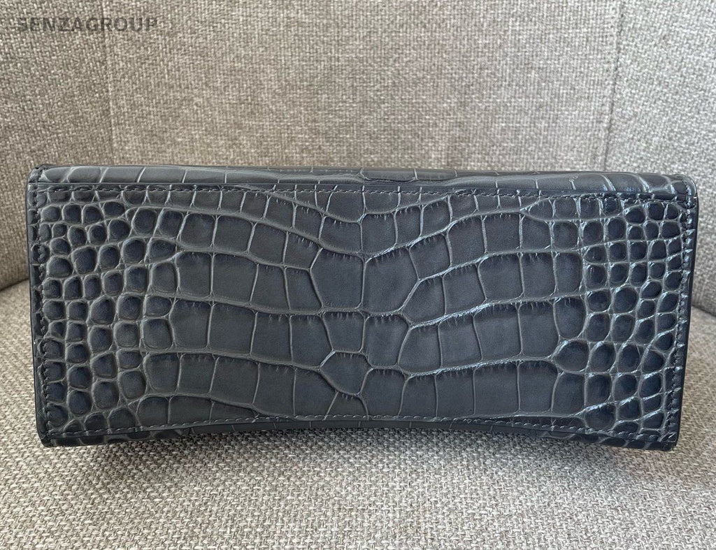 Balenciaga Hourglass PM Top Handle Bag Crossbody Gray Silver Women Classic
